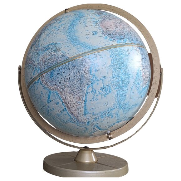 ✨ Vintage Replogle 12” World Ocean Series Globe – Raised Relief – 1970s - Picture 2 of 9